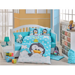 Детское постельное белье Penguin Голубое Hobby