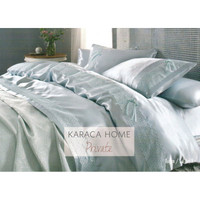 Набор постельного белья с покрывалом пике Tugce su yesil Karaca Home