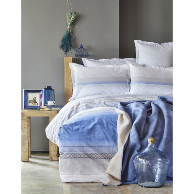 Набор постельное белье с пледом Lapis indigo Karaca Home