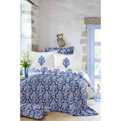 Набор постельное белье с покрывалом Matteo indigo Karaca Home
