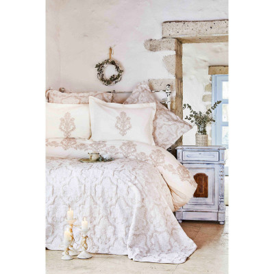 Набор постельное белье с покрывалом Matteo bej Karaca Home