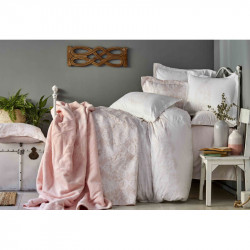 Набор постельное белье с покрывалом + плед Onofre pudra Karaca Home