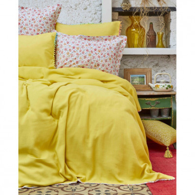 Постельное белье Пике Picata sari желтое Karaca Home