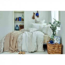 Набор постельное белье с покрывалом + пике Positano bej бежевый  Karaca Home