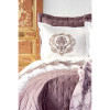 Набор постельное белье с покрывалом + плед Chester murdum фиолетовый Karaca Home
