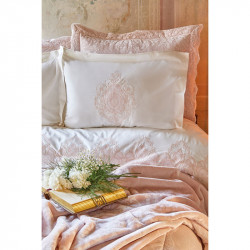 Набор постельное белье с покрывалом + плед Desire pudra пудра Karaca Home