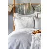 Набор постельное белье с покрывалом + плед Kaori gri серый Karaca Home