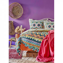 Набор постельное белье с покрывалом Mishka fusya фуксия Karaca Home