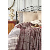 Набор постельное белье с покрывалом Sadra bordo бордовый Karaca Home