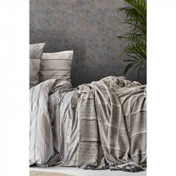 Набор постельное белье с покрывалом Sadra gri серый Karaca Home