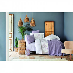 Набор постельное белье с покрывалом Vial murdum фиолетовый Karaca Home