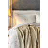 Набор постельное белье с пледом Quatre delux gold золотой Karaca Home