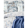 Набор постельное белье с пледом Vella mavi голубой Karaca Home