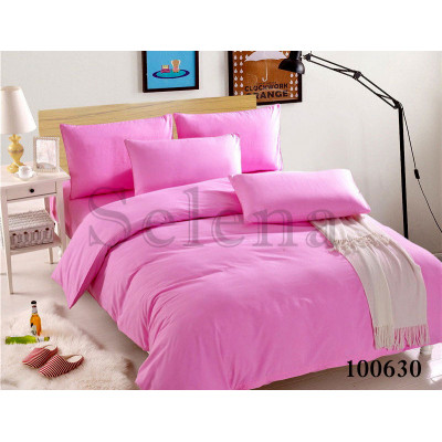 Однотонное постельное белье на резинке Бязь Розовое SELENA