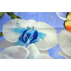 Постельное белье на резинке Орхидея голубая Бязь SELENA