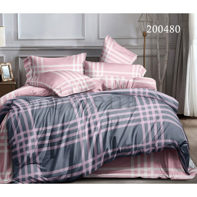 Подростковое постельное белье Шотландка розовая Ранфорс SELENA