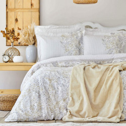 Набор постельное белье с пледом Bled gri серый Karaca Home