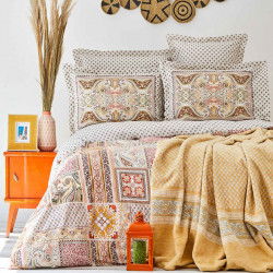 Набор постельное белье с пледом Adonita turuncu оранжевый Karaca Home