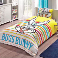 Постельное белье на резинке Bugs Bunny Striped Ранфорс ДИCНЕЙ TAC