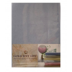 Простынь трикотажная на резинке Terry Fitted Sheet голубой Gold Soft Life