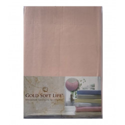 Простынь трикотажная на резинке Terry Fitted Sheet персиковый Gold Soft Life