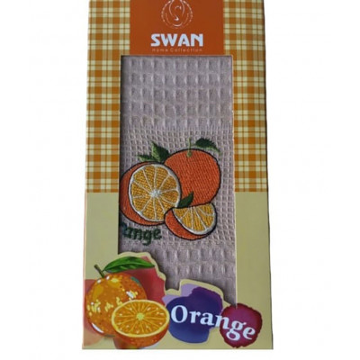 Кухонное полотенце Swan вафельное Orange персиковый NILTEKS